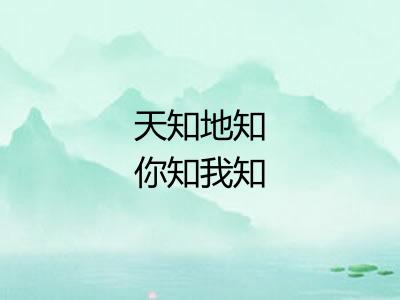 天知地知你知我知