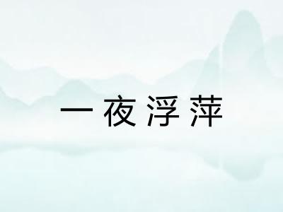 一夜浮萍