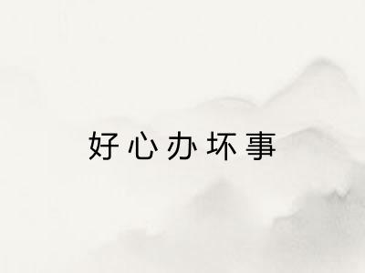 好心办坏事