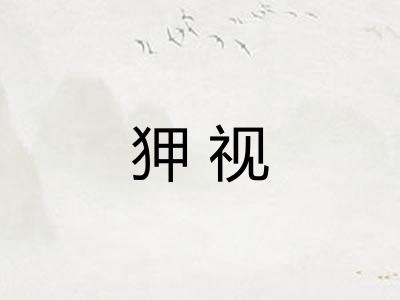 狎视