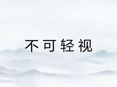 不可轻视
