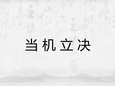 当机立决