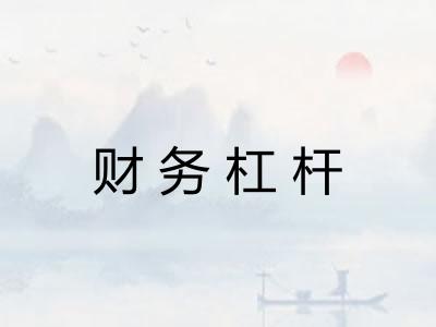 财务杠杆