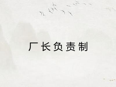 厂长负责制