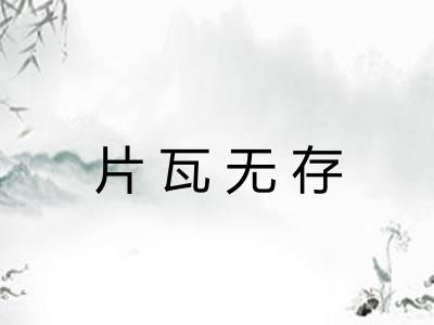 片瓦无存