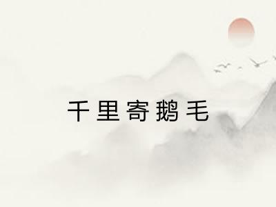 千里寄鹅毛