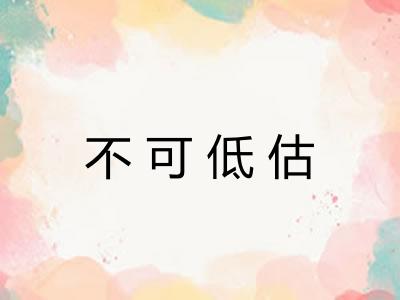 不可低估