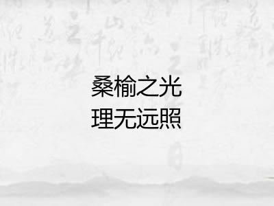桑榆之光理无远照