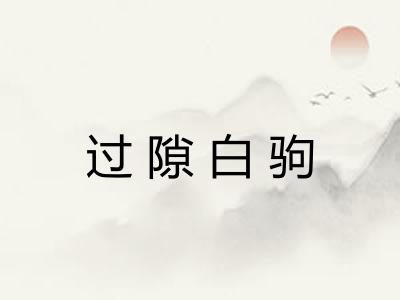 过隙白驹