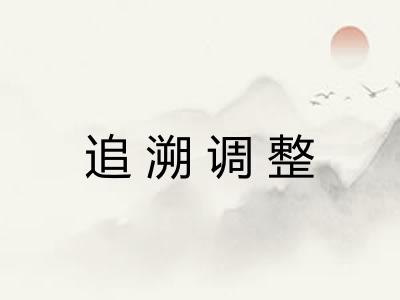 追溯调整