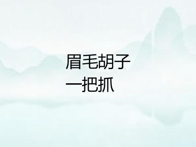 眉毛胡子一把抓