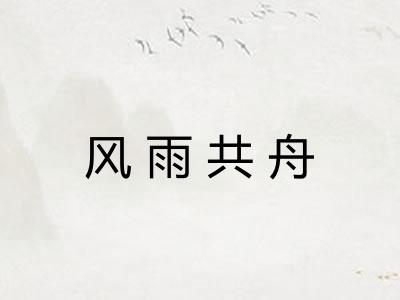 风雨共舟