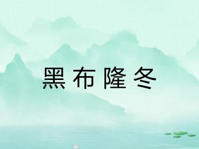 黑布隆冬