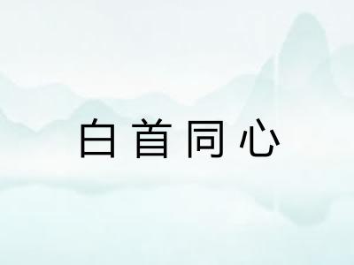 白首同心