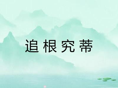 追根究蒂