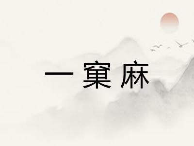 一窠麻