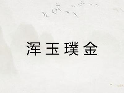 浑玉璞金