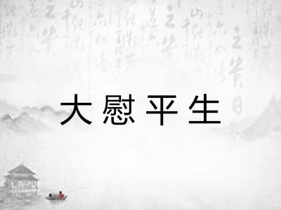 大慰平生