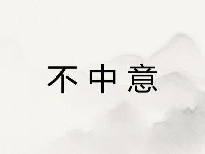 不中意