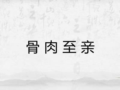 骨肉至亲