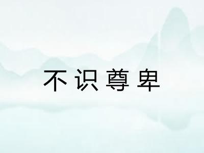 不识尊卑