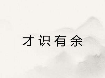 才识有余