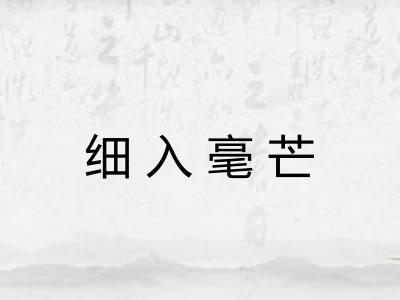 细入毫芒