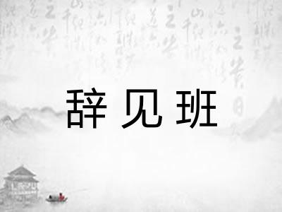辞见班