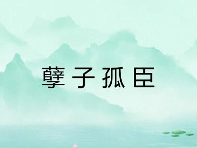 孽子孤臣
