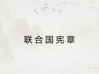 联合国宪章