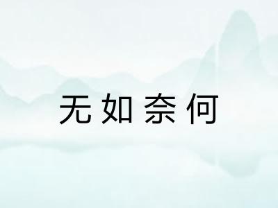 无如奈何