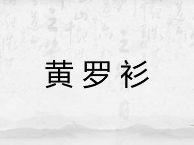 黄罗衫