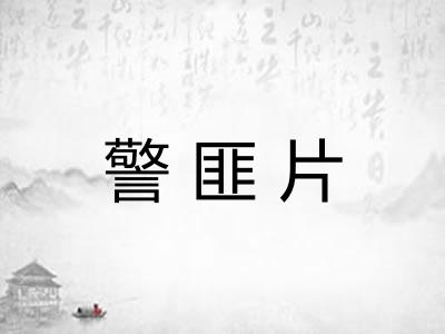 警匪片