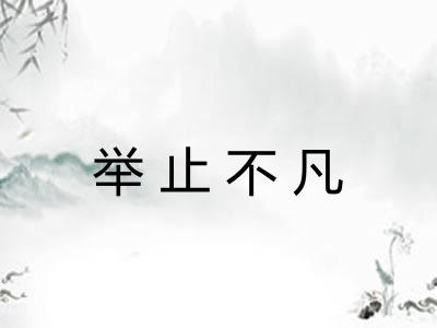 举止不凡