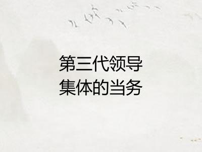 第三代领导集体的当务之急