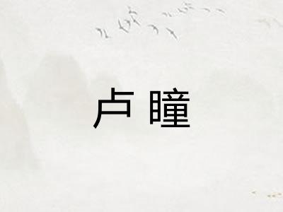 卢瞳