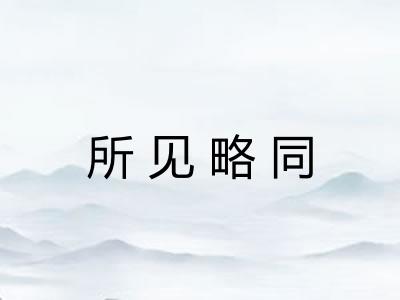 所见略同