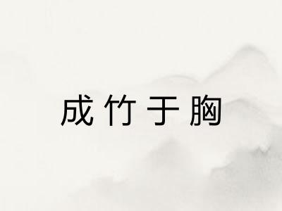 成竹于胸