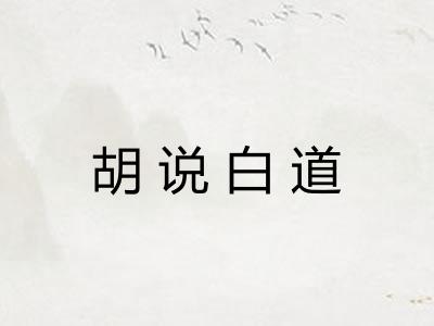 胡说白道