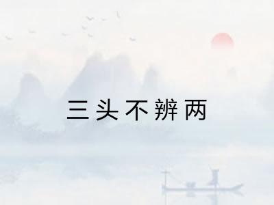 三头不辨两