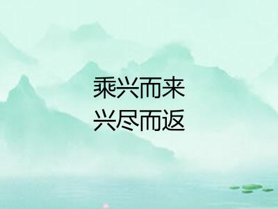 乘兴而来兴尽而返
