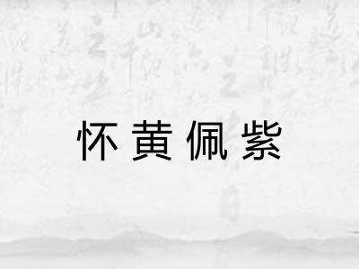 怀黄佩紫