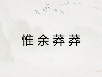 惟余莽莽