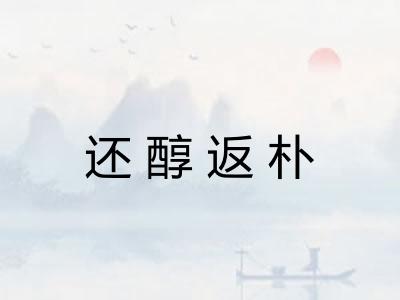 还醇返朴