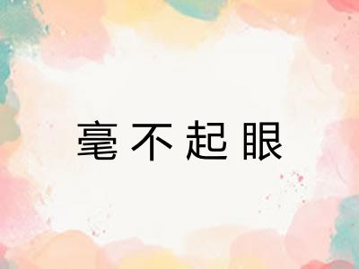 毫不起眼