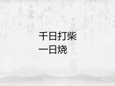 千日打柴一日烧