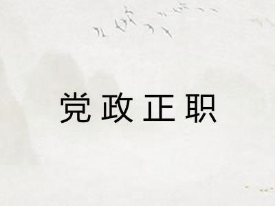 党政正职