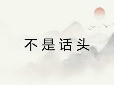不是话头