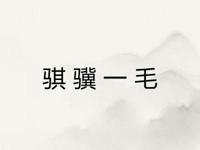骐骥一毛