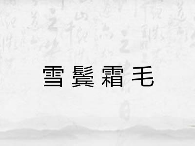 雪鬓霜毛